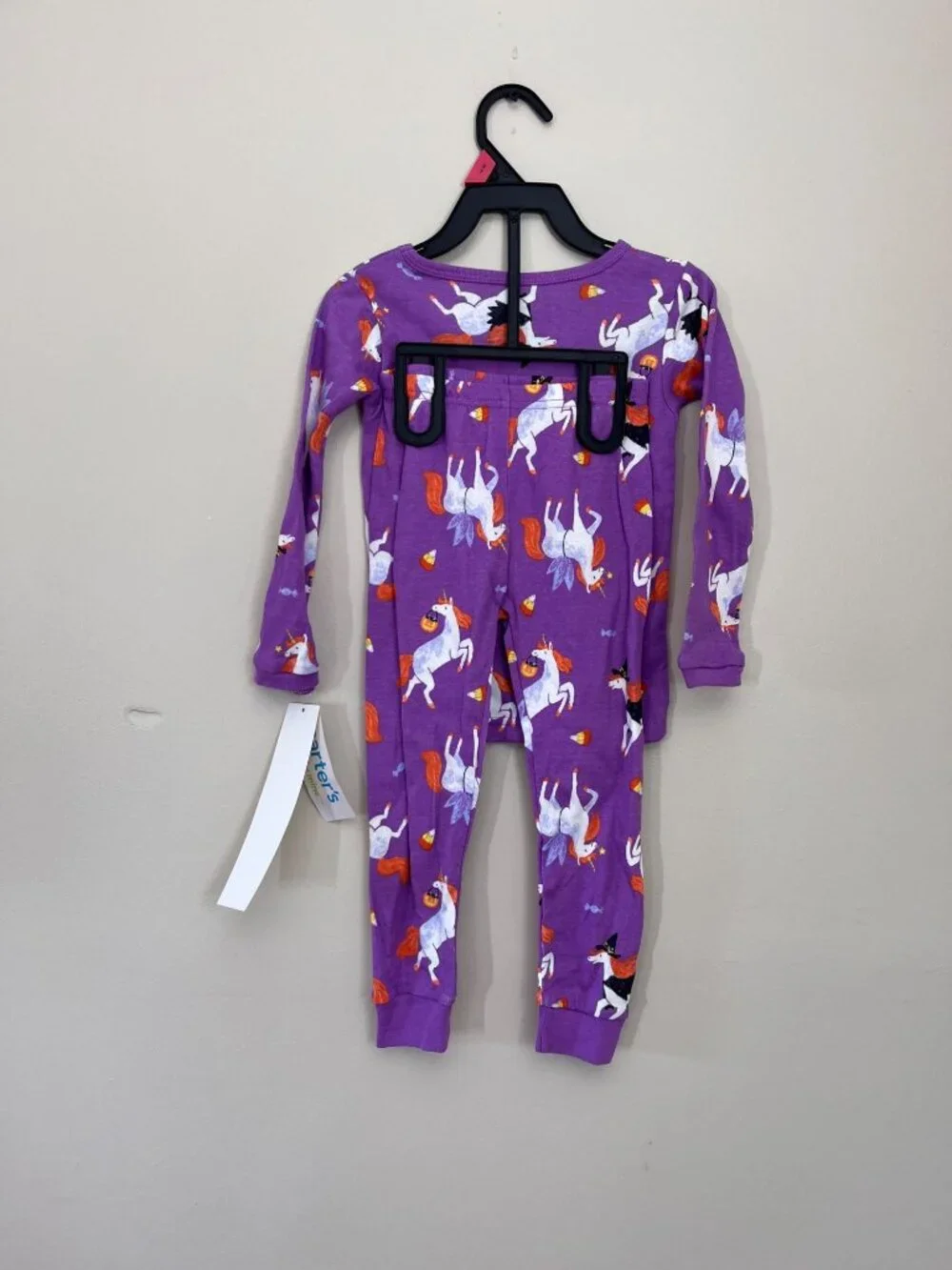 NWT Carter's Girls 2T Halloween Unicorn Purple Two-Piece Pajamas PJs Outfit